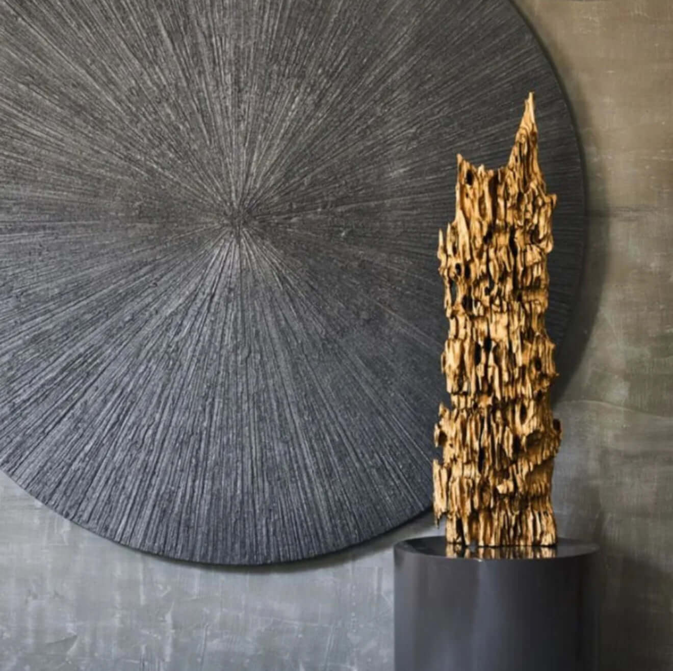 Goldene Strukturmalerei – handgemaltes Acrylbild mit Textur und warmen Farbakzenten